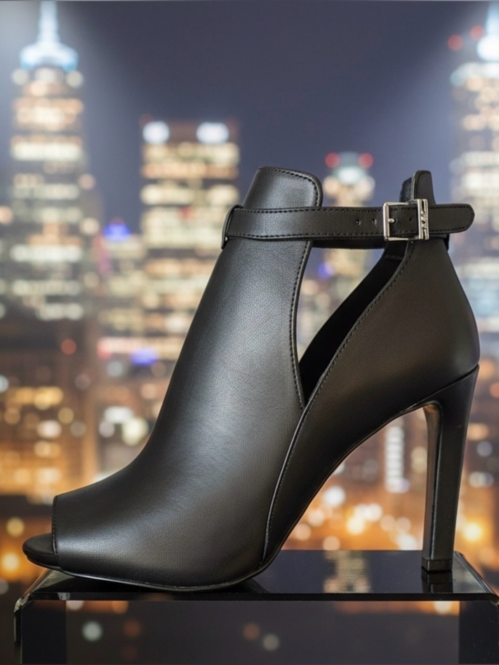 ๐ค๐ค NIB Michael Kors Women's Lawson Heel Buckled Open Toe Shooties Heels - Picture 4 of 6
